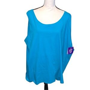 NWT Just My Size Scuba Blue Plus Size 30W/32W Woman’s Tank Top